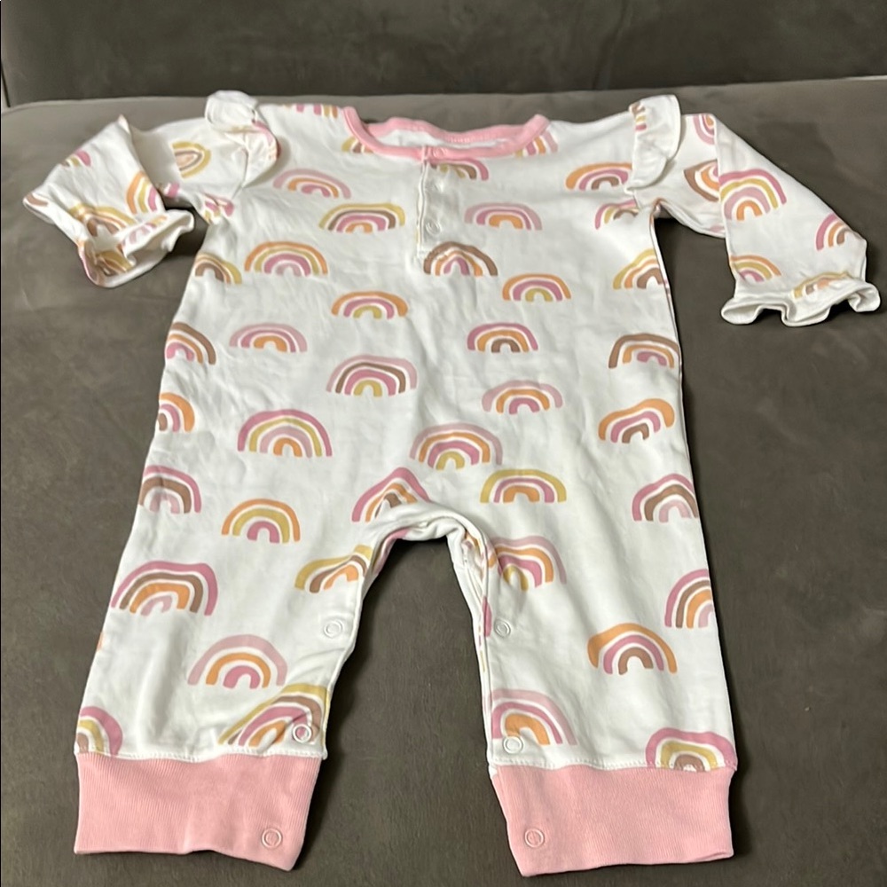 Kissy love Rainbow Patterned Baby Onesie